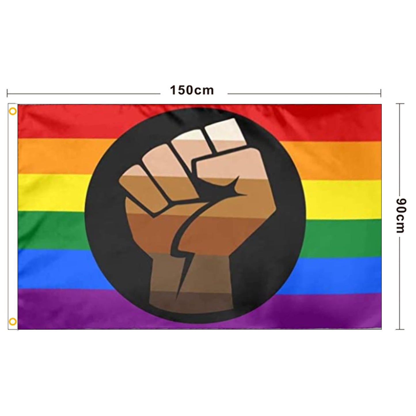 BLM X Pride Flag - 3 x 5 ft