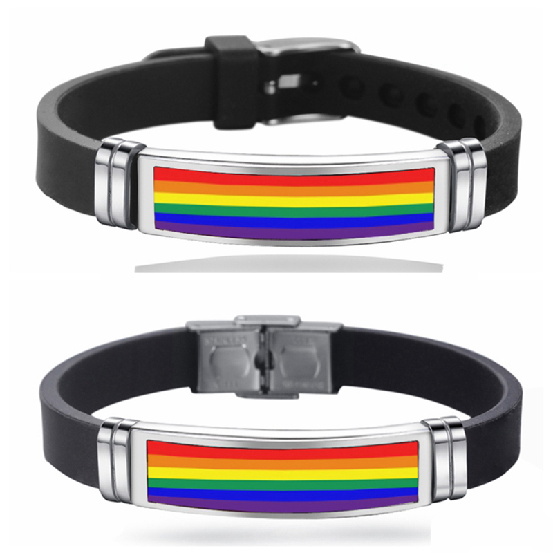 PrideFul Adornments: Pride Charm Bracelet with Buckle Celebrating LGBTQ+ Unity