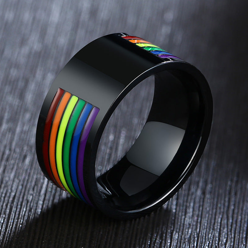 Spinner Rainbow stainless steel ring