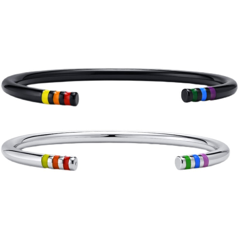 Pride Forever: Rainbow Stainless Steel Bracelets
