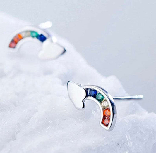 Rainbow Cloud Stud-Earrings merch Earring thepridecolors