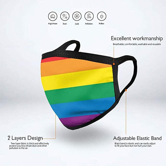 Gay Pride Face Mask merch accessories thepridecolors