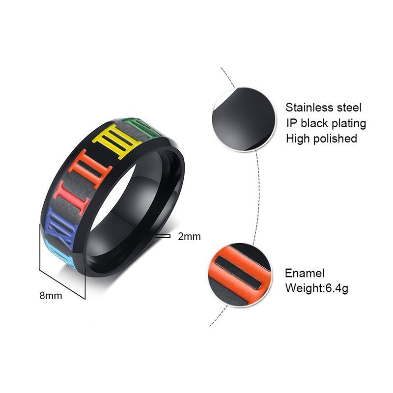 Titanium Steel Rainbow Ring