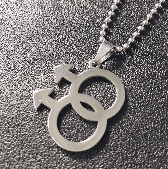Lesbian Pride Necklace lgbt+, lgbtq, merch, necklace, paint, pendant, pendant necklace necklaces thepridecolors