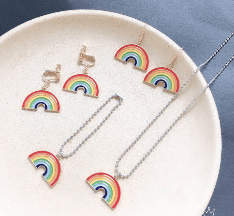 Rainbow Earrings/Necklace/Bracelet merch Earring thepridecolors