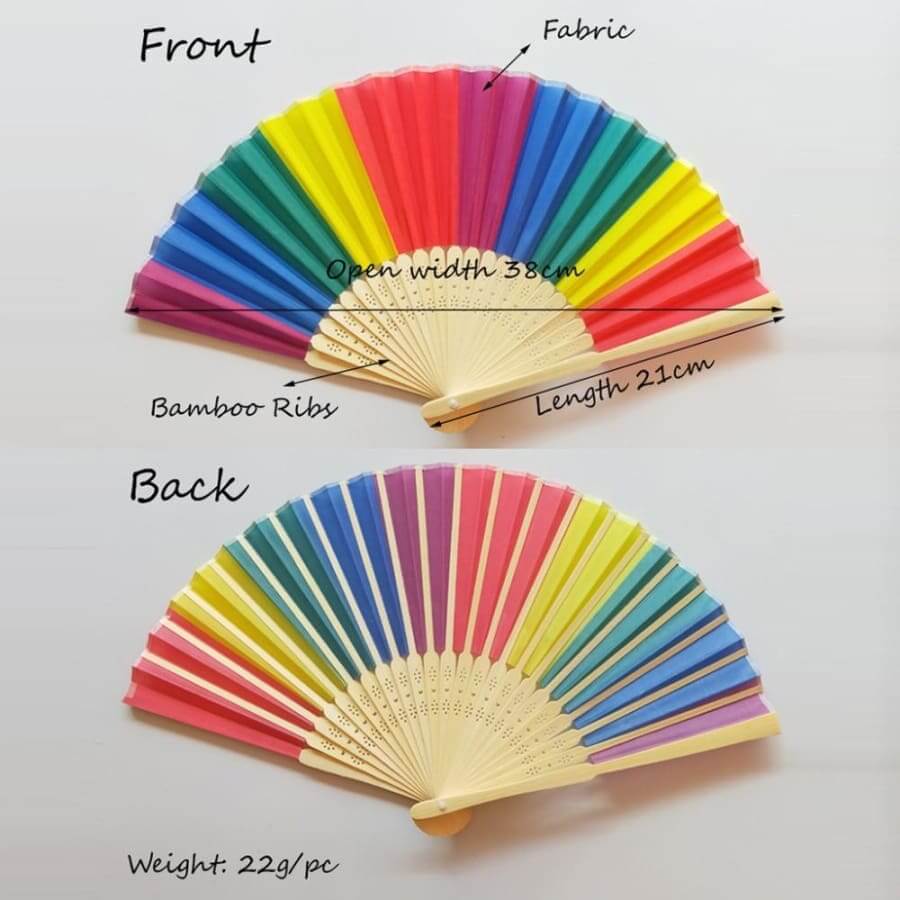 Hand Held Rainbow Folding Fan - Pride Merch chinese, fan, hand, held, merch, pride, rainbow thepridecolors
