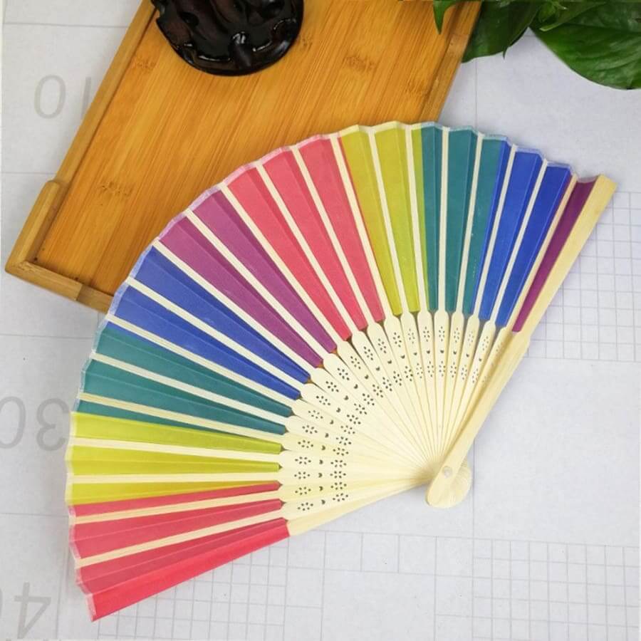 Hand Held Rainbow Folding Fan - Pride Merch chinese, fan, hand, held, merch, pride, rainbow thepridecolors