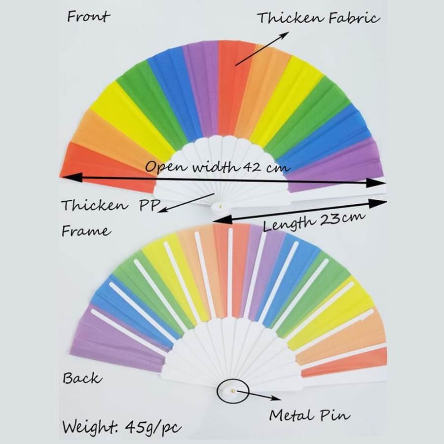 Hand Held Rainbow Folding Fan - Pride Merch chinese, fan, hand, held, merch, pride, rainbow thepridecolors
