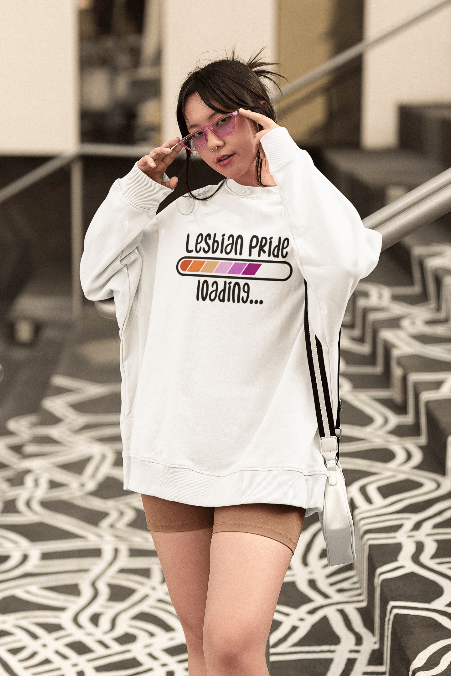 Lesbian Pride Loading | LGBT+ Merch | Lesbian Pride Sweatshirt