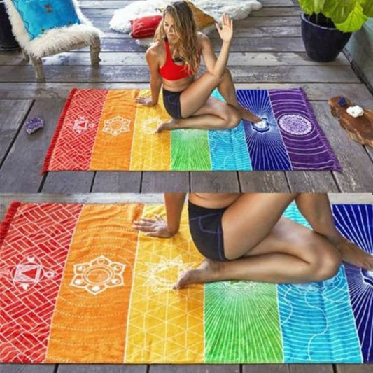 Pride Rainbow Chakra Tapestry mat, merch, tapestry, towel thepridecolors