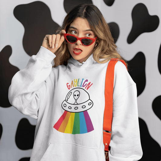 Gaylien Rainbow Hoodie | LGBT+ Merch | Unisex Gay Pride Hoodie