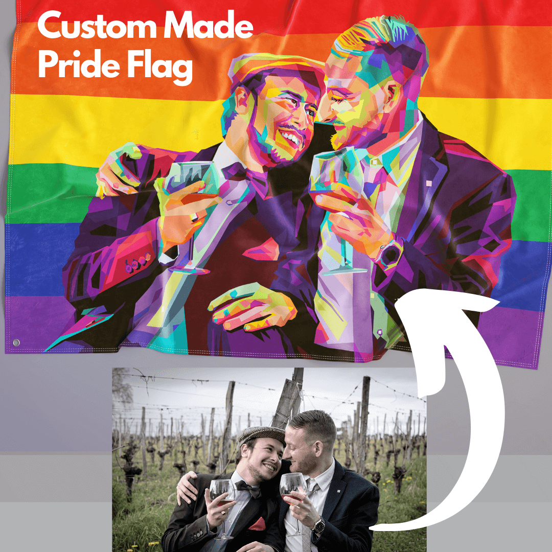 Your Face Painted On A Pride Flag - Handmade Pride Art Flag Els PW 9885, flag, flags, merch, paint, painting, pride, pride paint, rainbow, square  thepridecolors