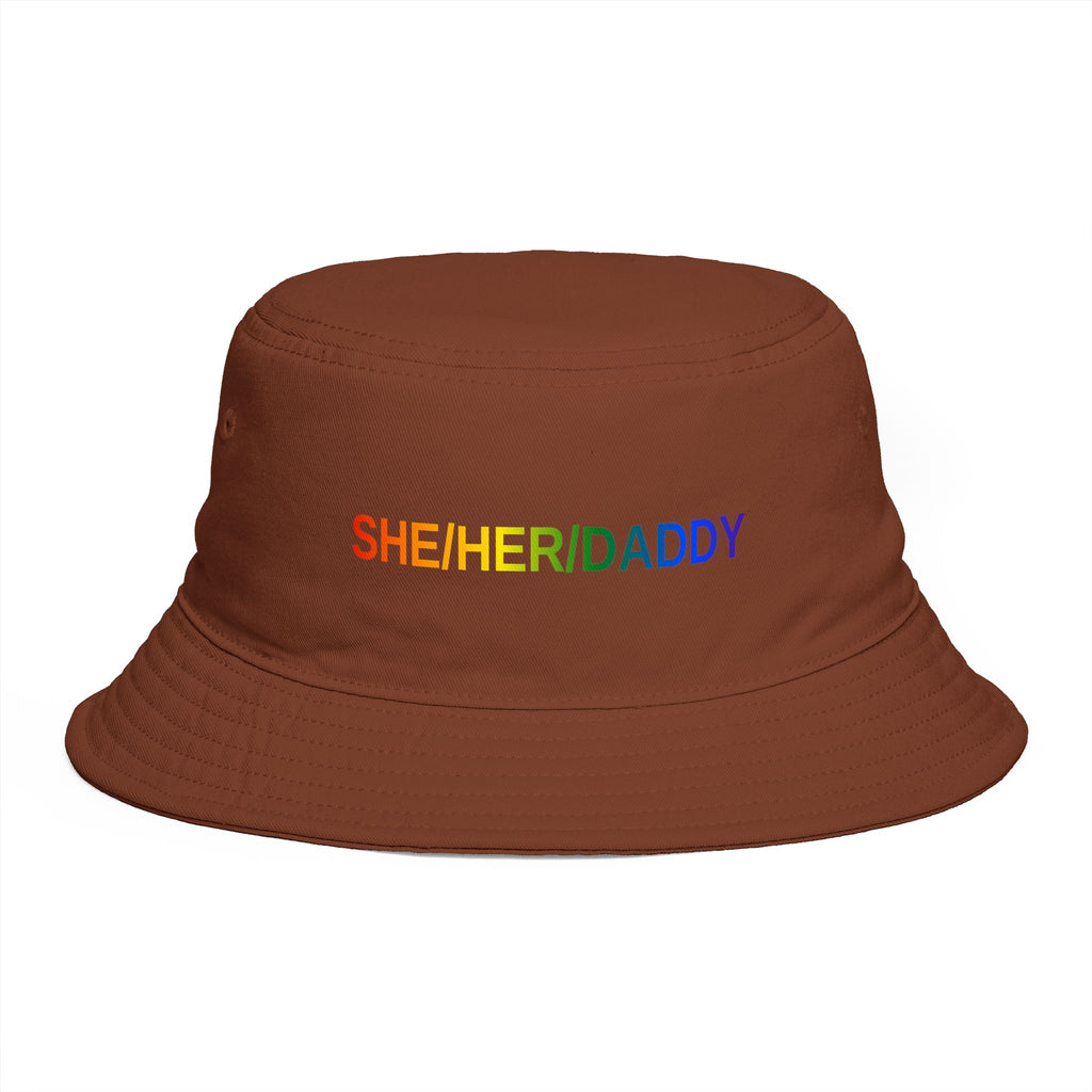 Pronoun Rainbow Bucket Hat — "SHE/HER/DADDY" Embroidered Pride Accessory