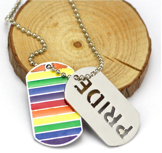 Fierce & Free: Stainless Steel Pendant Blazes with Pride Colors