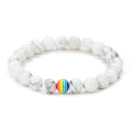 Vibrant Pride Spectrum: Handcrafted LGBT Bracelet with Natural Stone Beads (Bonus Offer Product)