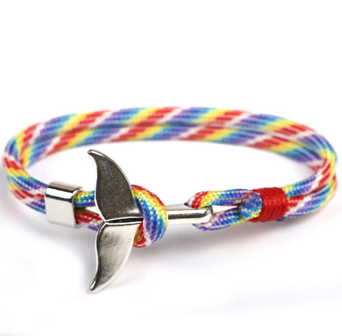 Rainbow Pride Whale Anchor Bracelet - ThePrideColors
