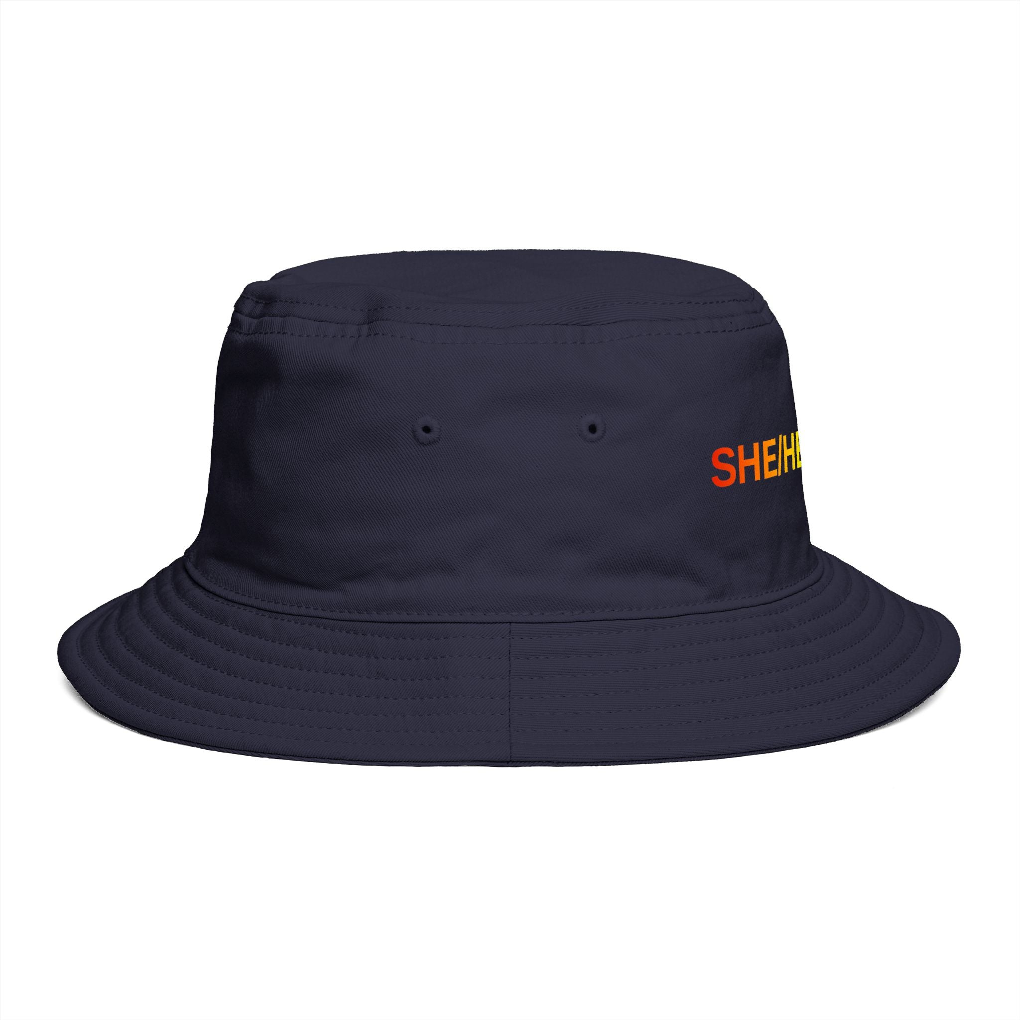Pronoun Rainbow Bucket Hat — "SHE/HER/DADDY" Embroidered Pride Accessory