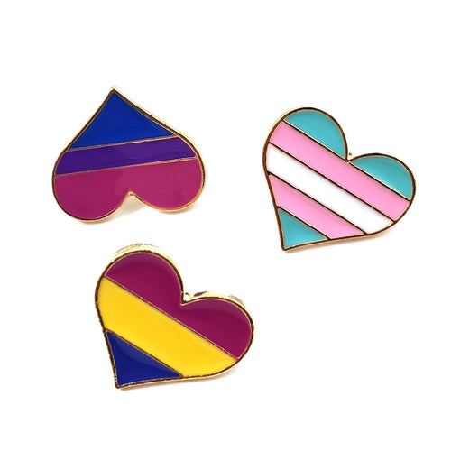 Pride Heart Enamel Pins Set - ThePrideColors