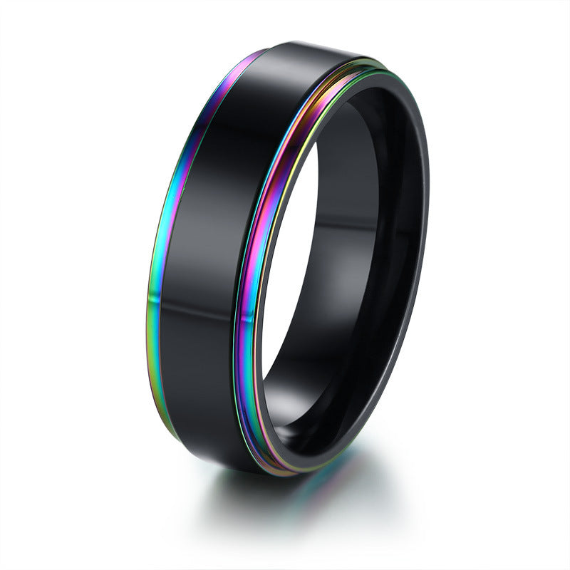 Black Rainbow Pride Ring