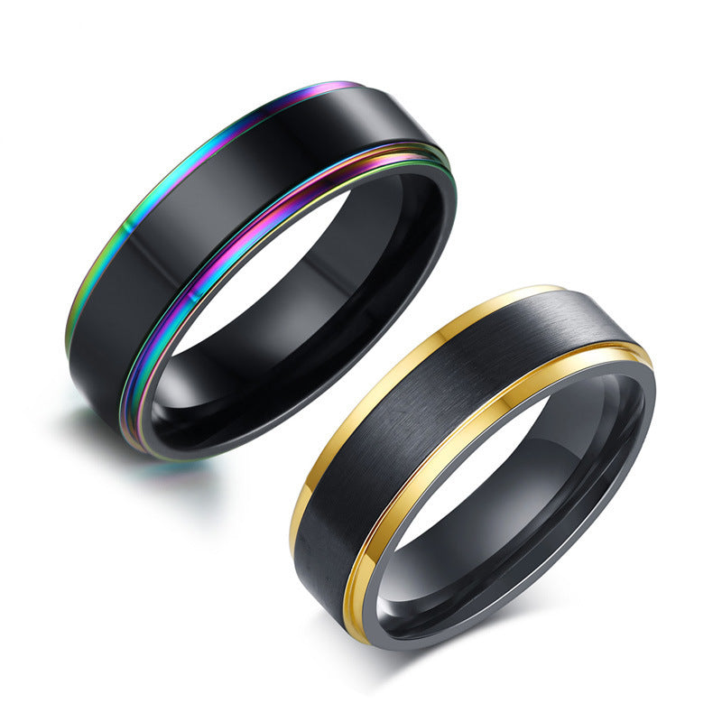 Black Rainbow Pride Ring
