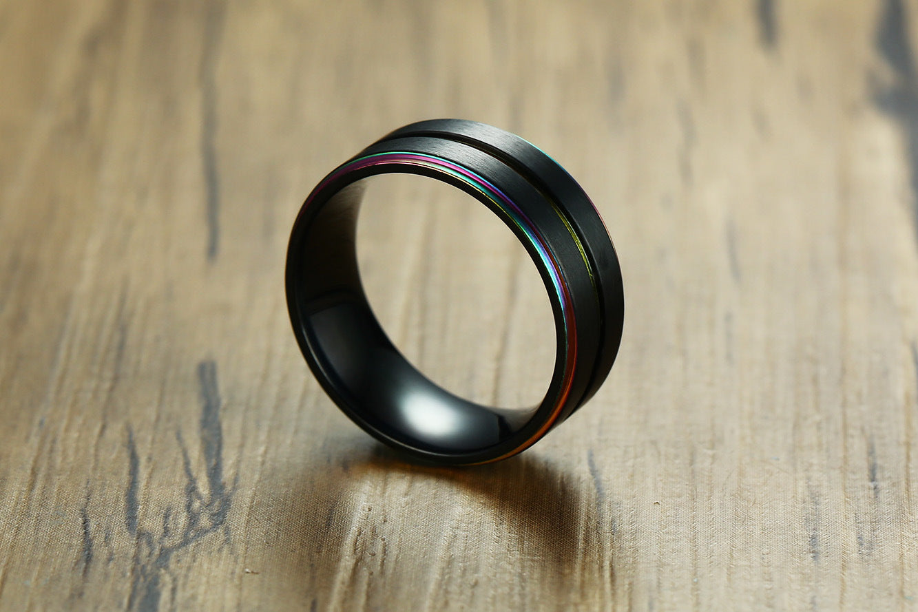 Bold Band of Pride: Black Rings Celebrate with a Splash of Color