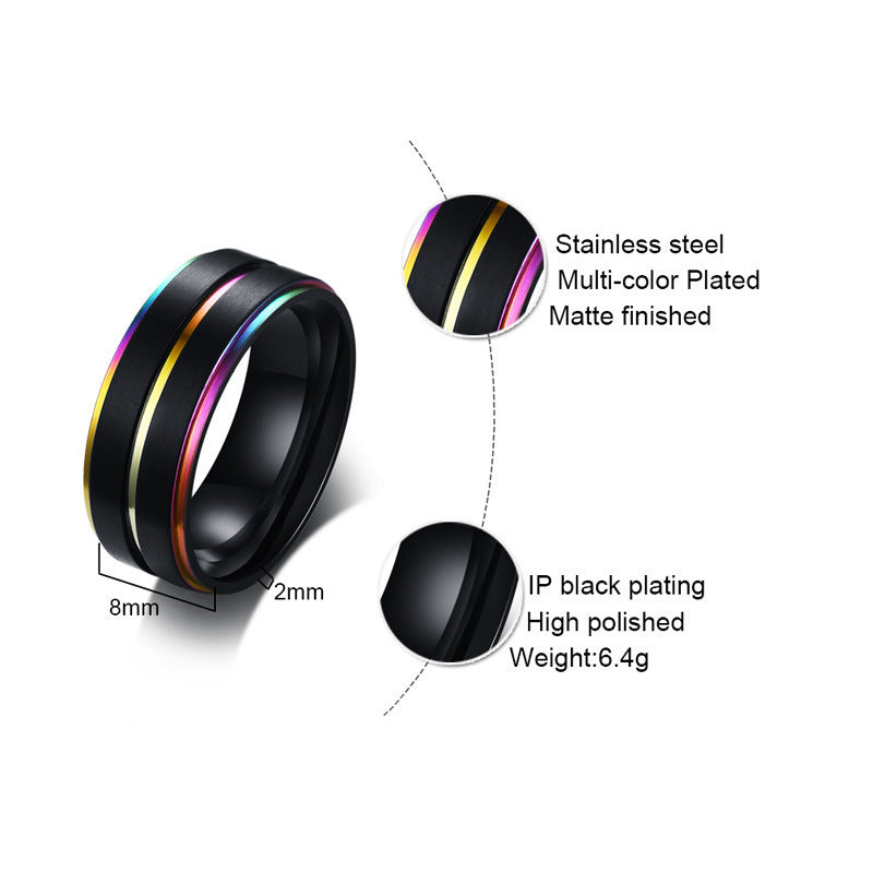 Bold Band of Pride: Black Rings Celebrate with a Splash of Color