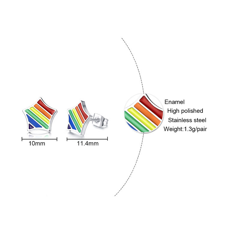 Rainbow Pride Stud Earrings - ThePrideColors