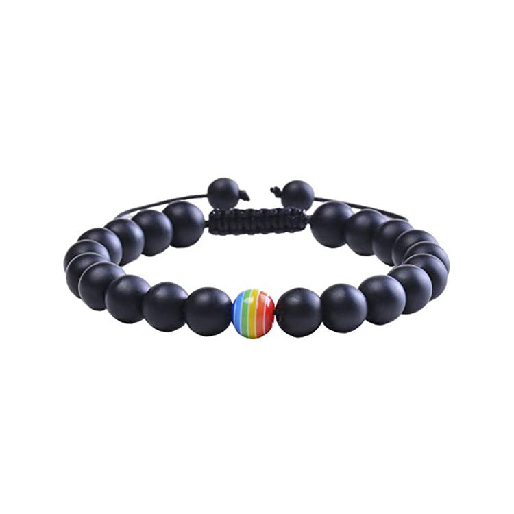 Spectrum Stack: Matte Onyx Pride Bracelets