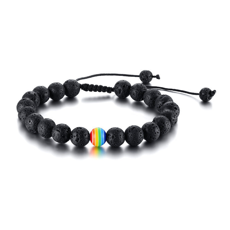 Spectrum Stack: Matte Onyx Pride Bracelets