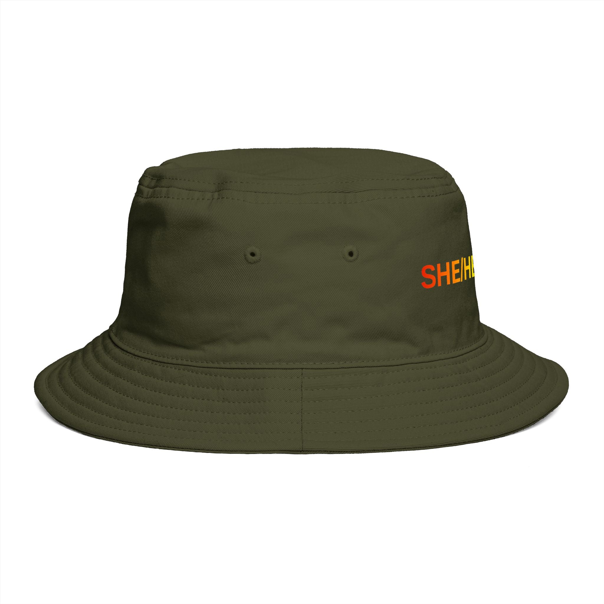 Pronoun Rainbow Bucket Hat — "SHE/HER/DADDY" Embroidered Pride Accessory