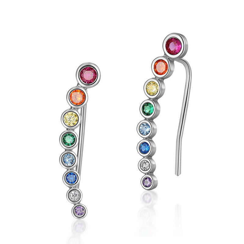 Rainbow Pride Climber Earrings