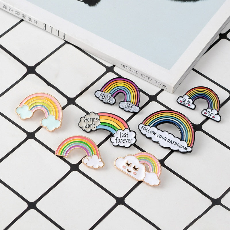 Rainbow Cloud Enamel Pin