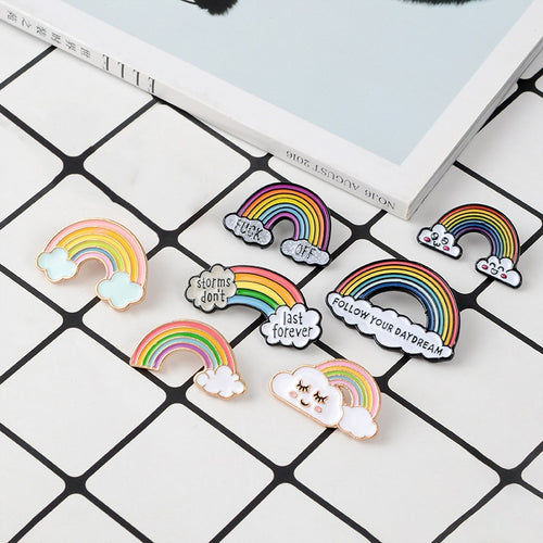 Rainbow Cloud Enamel Pin - ThePrideColors
