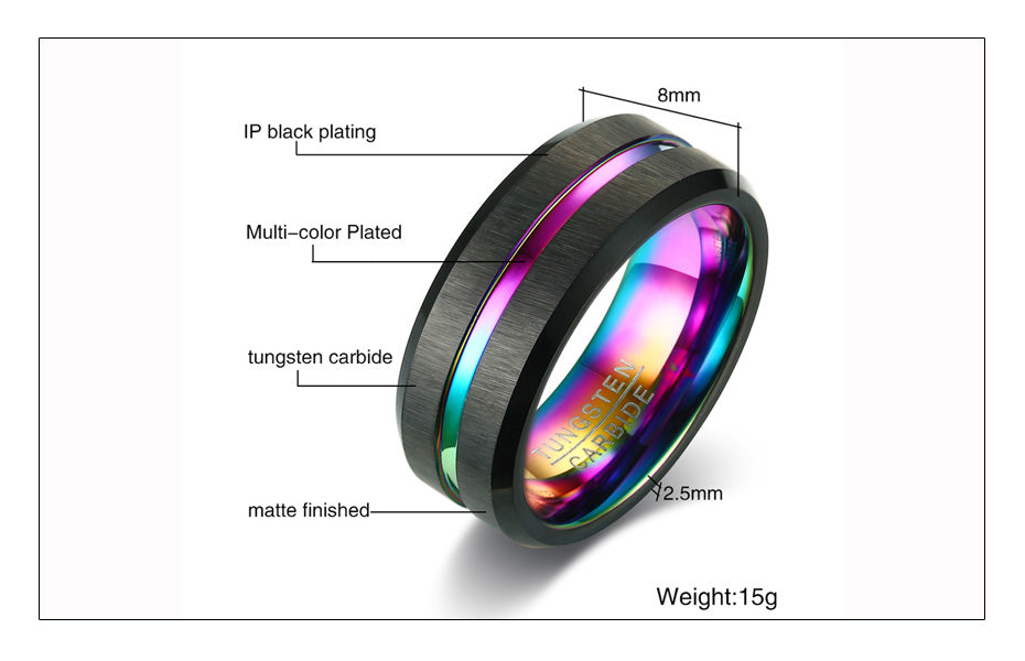 Black Rainbow Inlay Ring - ThePrideColors