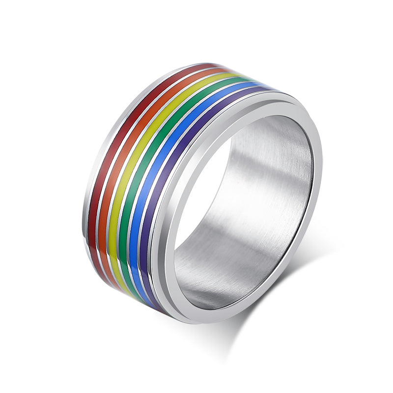 Rainbow Pride Multi-Stripe Ring - ThePrideColors