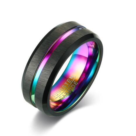 Black Rainbow Inlay Ring