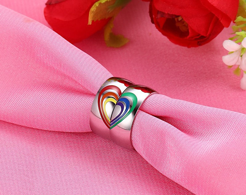 Stainless Steel Rainbow Couples Ring (Bonus Offer Product)