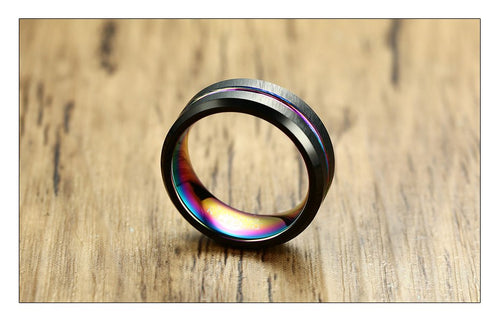 Black Rainbow Inlay Ring - ThePrideColors