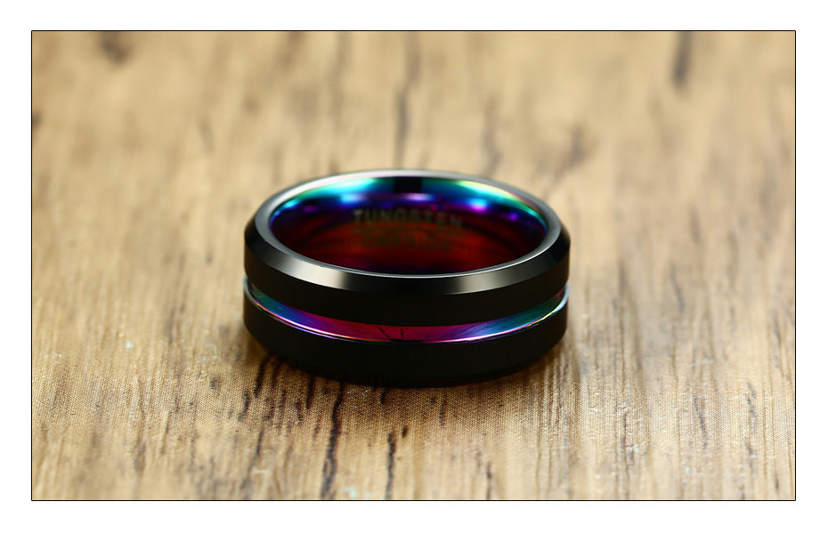 Black Rainbow Inlay Ring