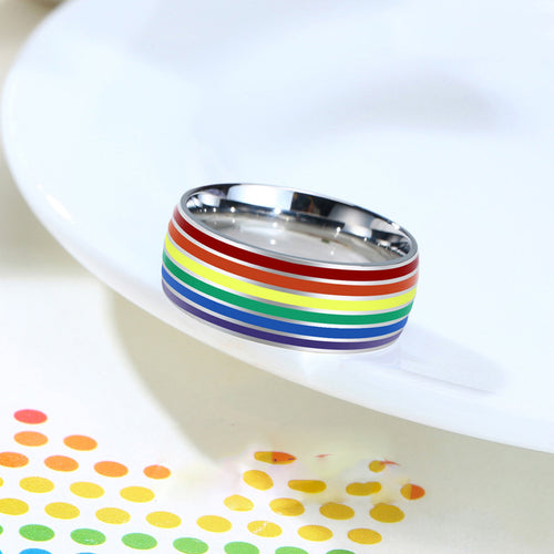 Titanium Steel Rainbow Ring - ThePrideColors