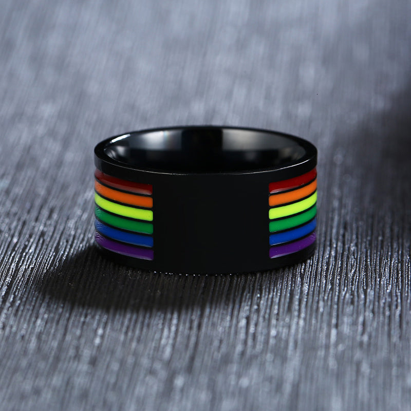 Spinner Rainbow stainless steel ring