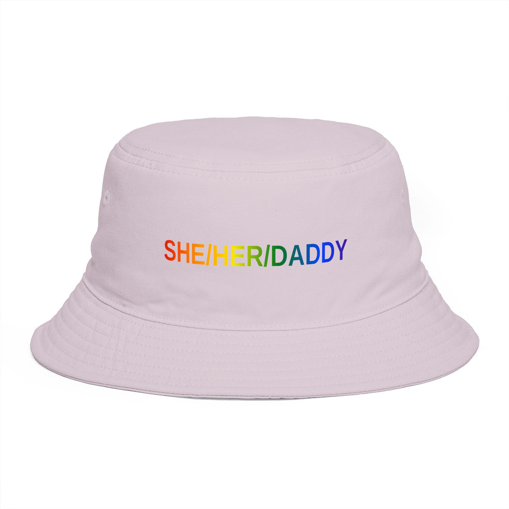Pronoun Rainbow Bucket Hat — "SHE/HER/DADDY" Embroidered Pride Accessory