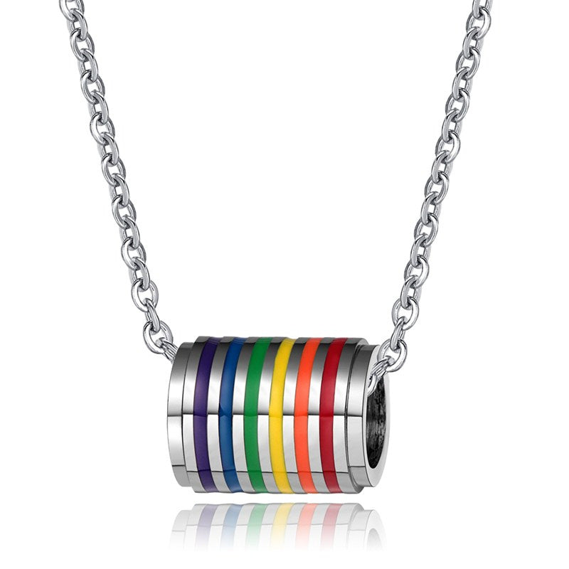 Rainbow Rhapsody: Gleaming Steel Meets Vibrant Pride