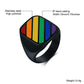 Spectrum Strength: Black and Silver Rings Burst with Pride