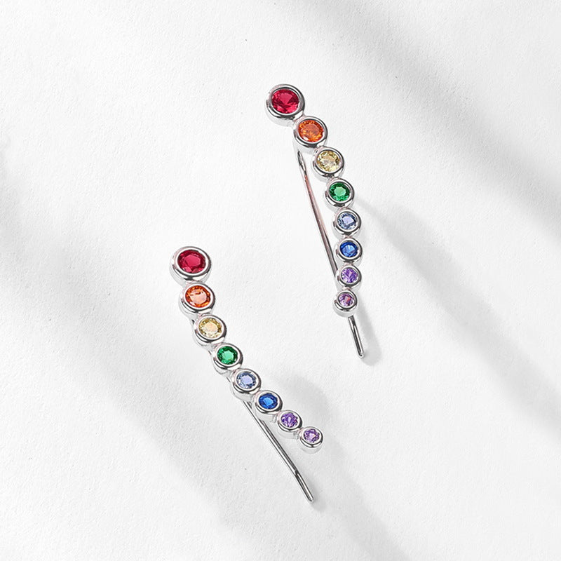 Rainbow Pride Climber Earrings
