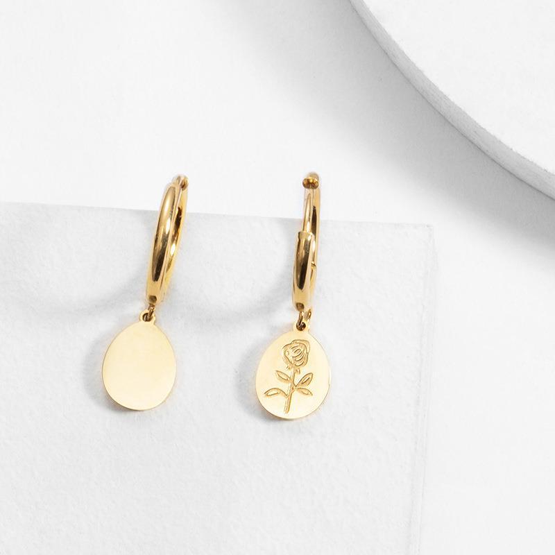 Rose Charm Hoop Earrings - ThePrideColors