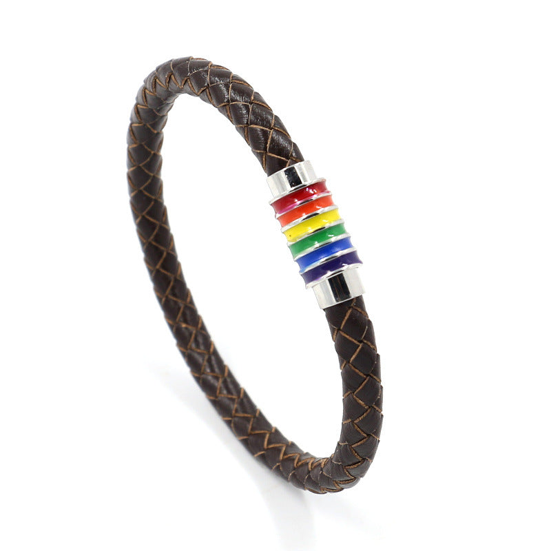 Radiant Rainbow Pride Bracelet: Leather Fabulousness for LGBTQ+ Fashionistas! - Express Your True Colors! (Bonus Offer Product)