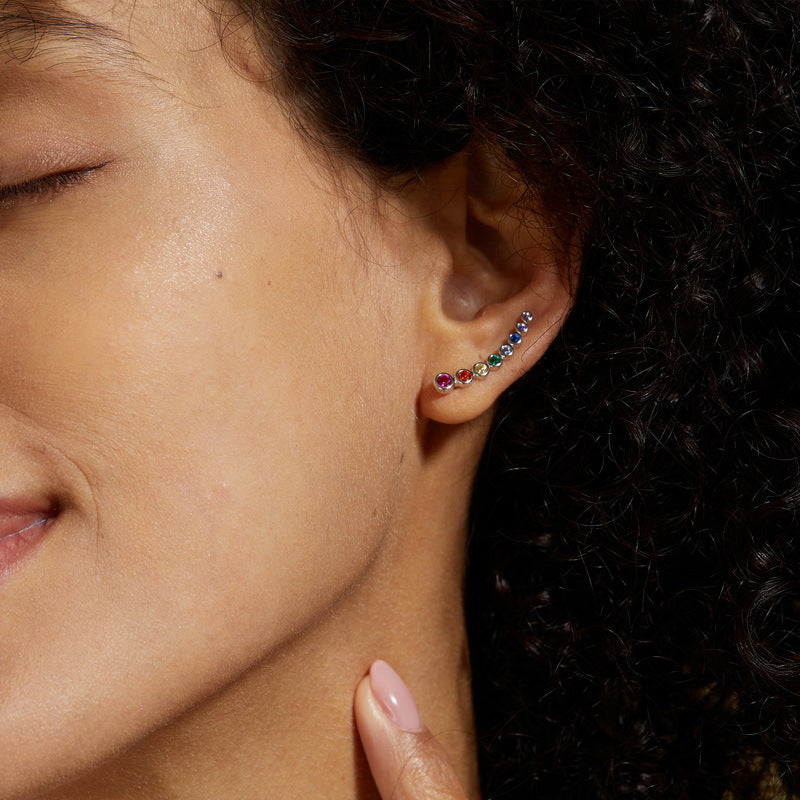 Rainbow Pride Climber Earrings