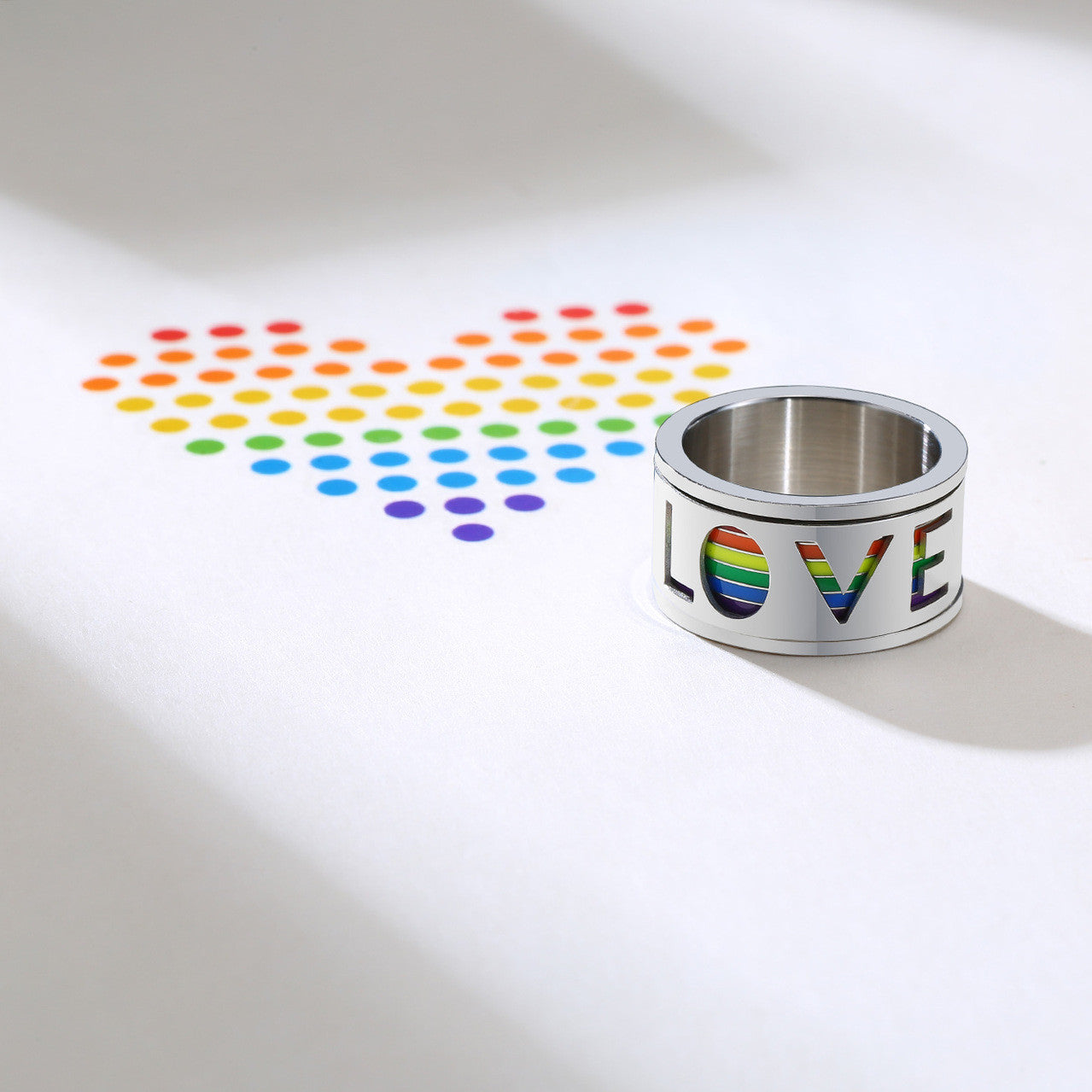 Spinner Rainbow stainless steel ring