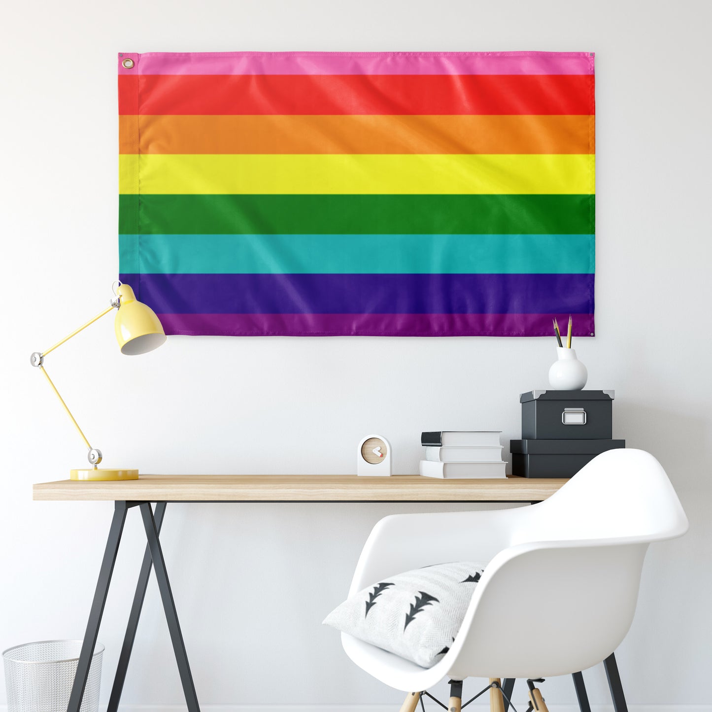 Eight Stripe Rainbow Flag - Individually made Custom Pride Art Flag